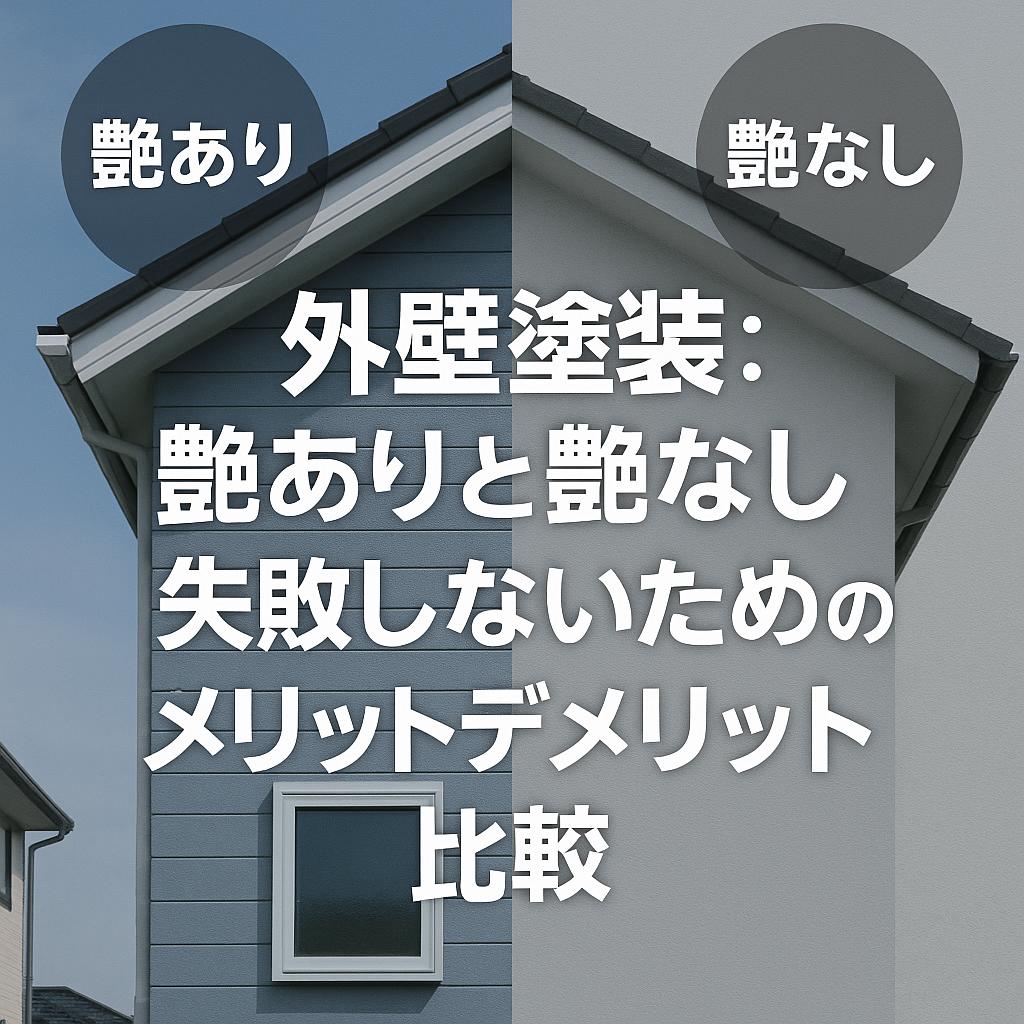 外壁塗装：艶ありと艶なし、失敗しないためのメリットデメリット比較