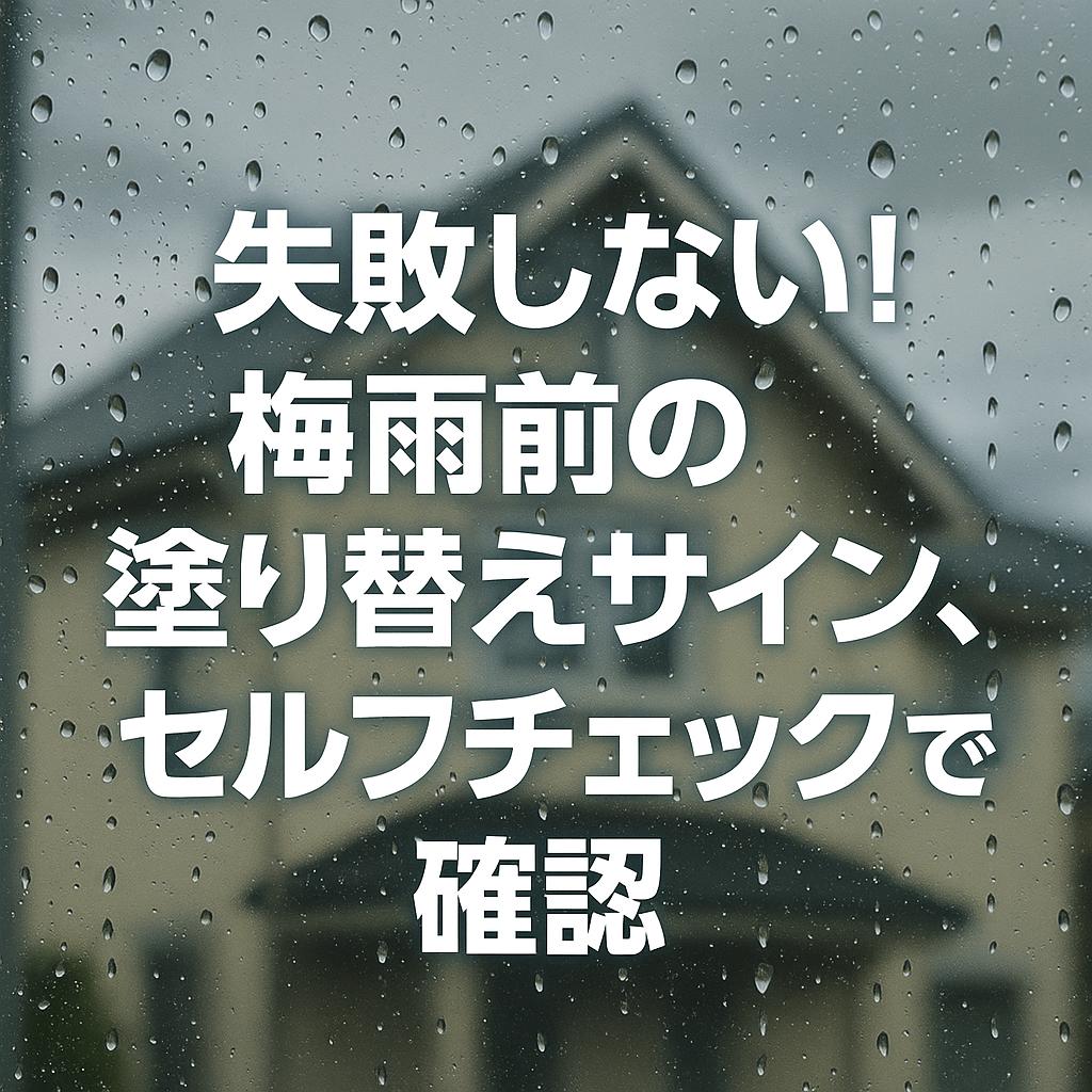 失敗しない！梅雨前の塗り替えサイン、セルフチェックで確認