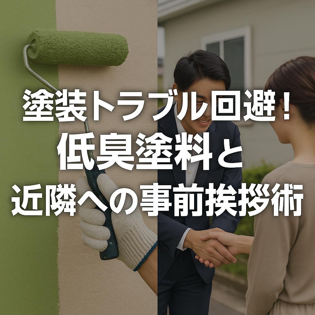 塗装トラブル回避！低臭塗料と近隣への事前挨拶術