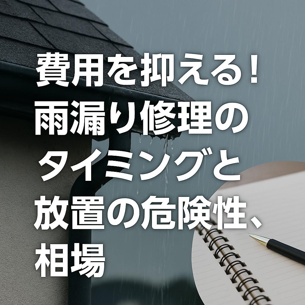 費用を抑える！雨漏り修理のタイミングと放置の危険性、相場